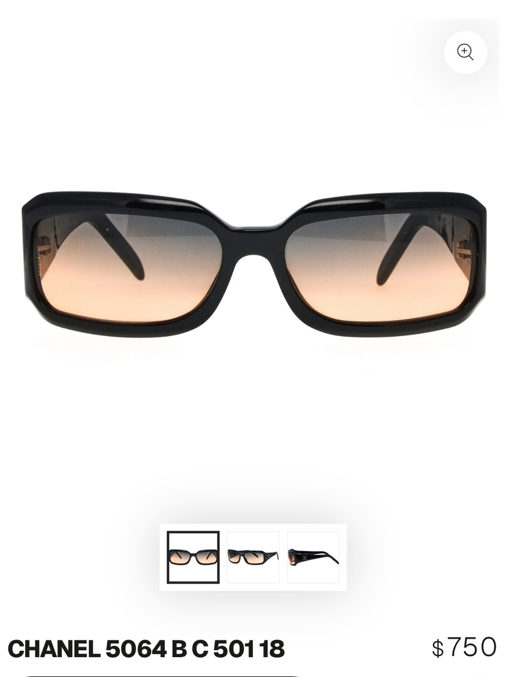 CHANEL Black Frame Sunglasses with Brown Gradient Lenses